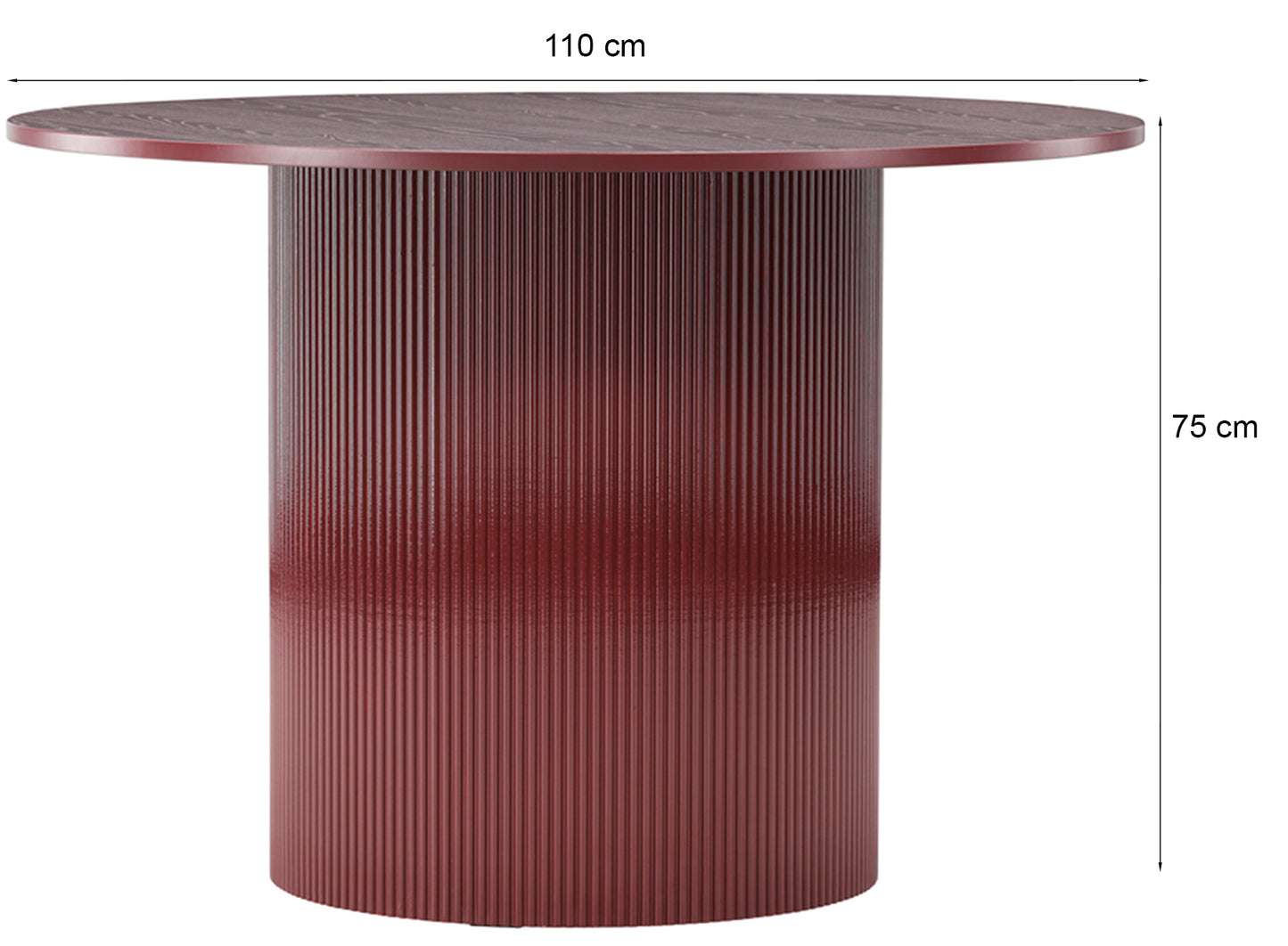 Galds Lenors 110/110/75 cm bordo