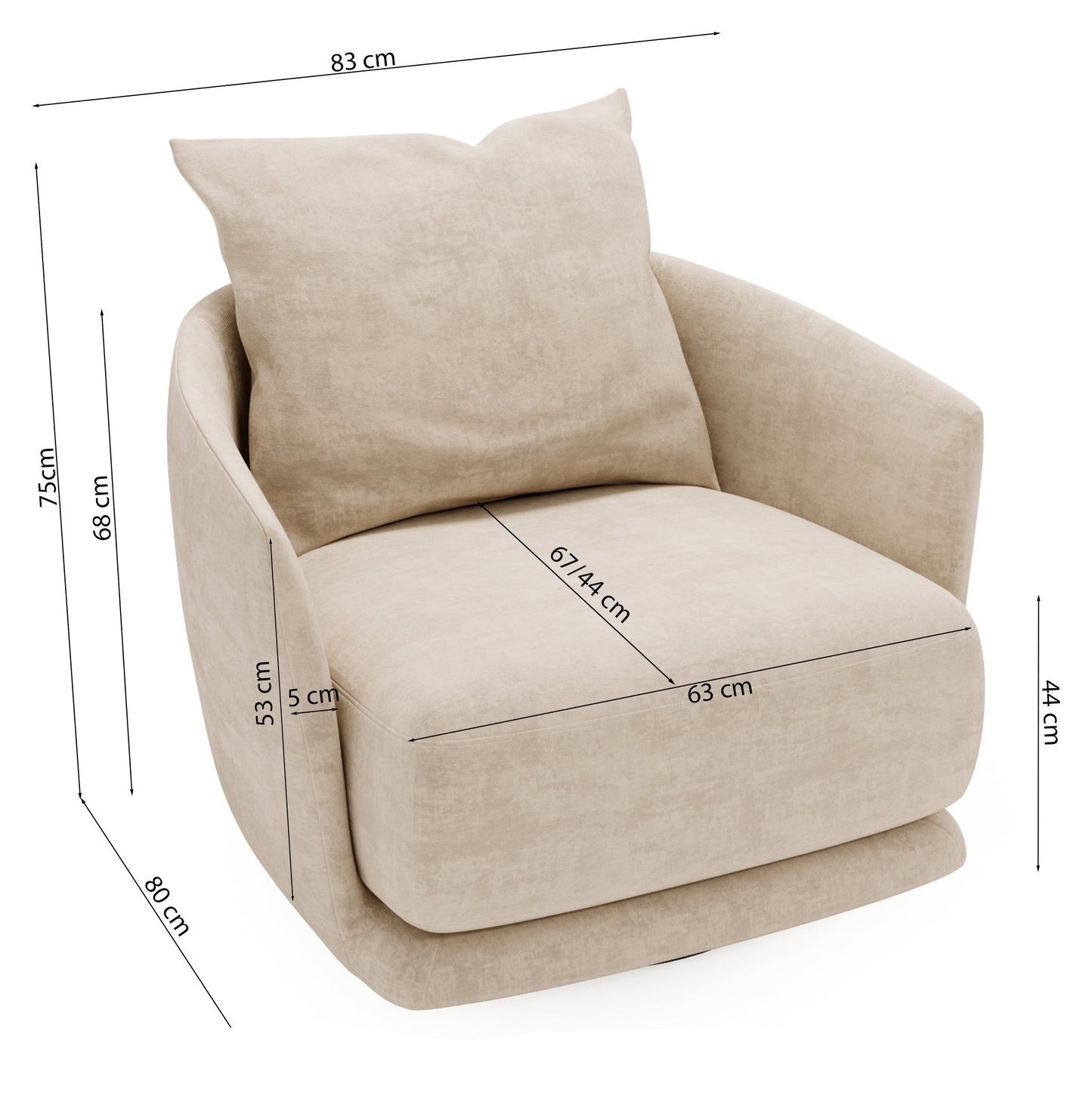 Krēsls Vici 68/75/83 cm Loris 38