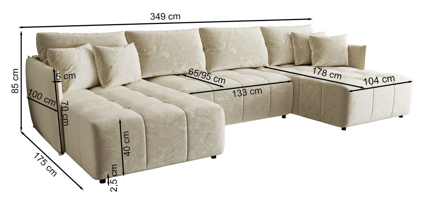 Dīvāns Belviu 349/85/175 cm Monolith 37 - N1 Home