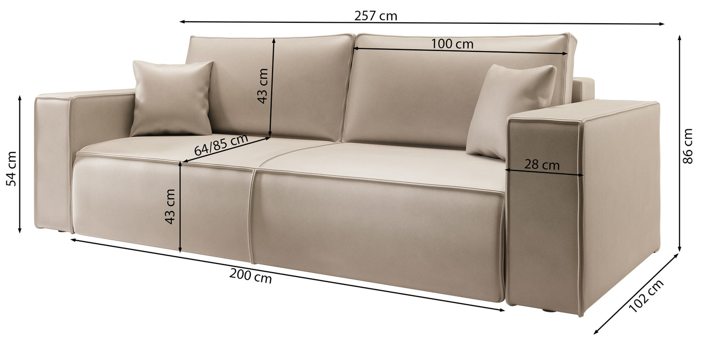 Dīvāns Cuaros 86/257/102 cm Nube 11 - N1 Home