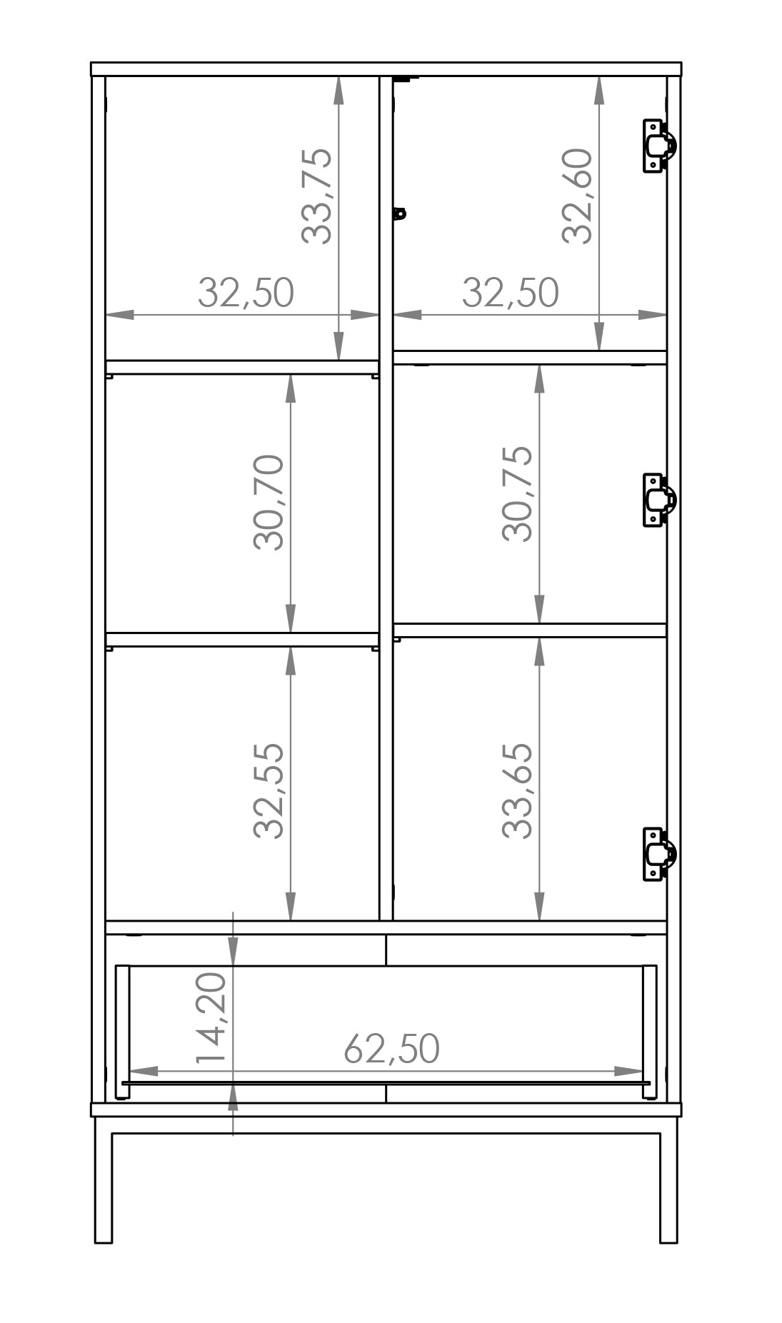 Skapis Polka 140/70/41 cm hikorijs - N1 Home