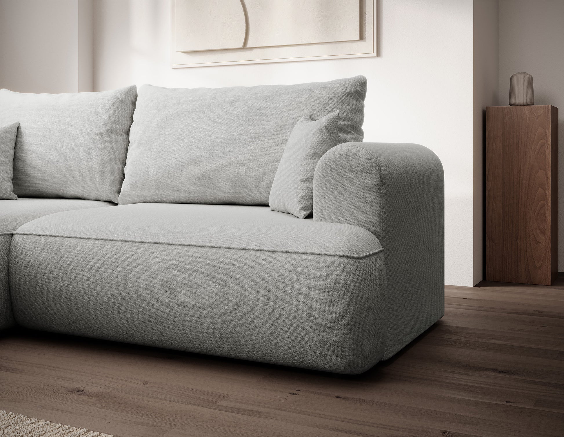 Dīvāns Ovors mini 238/93/156 cm Storm 82 - N1 Home