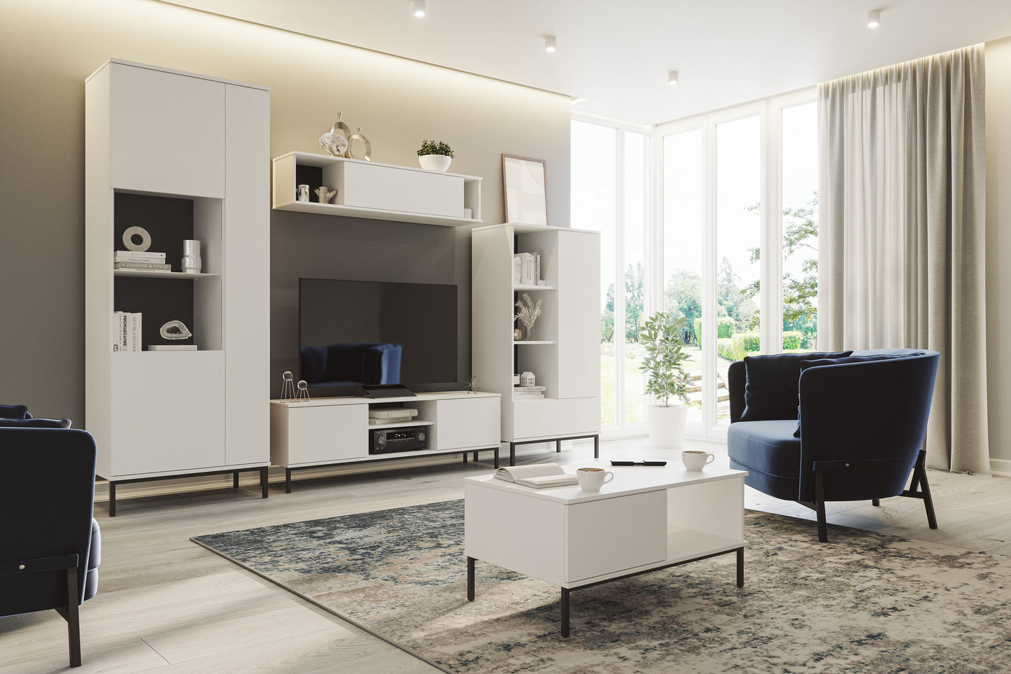 Kafijas galds Polka 47/100/60 cm balts - N1 Home