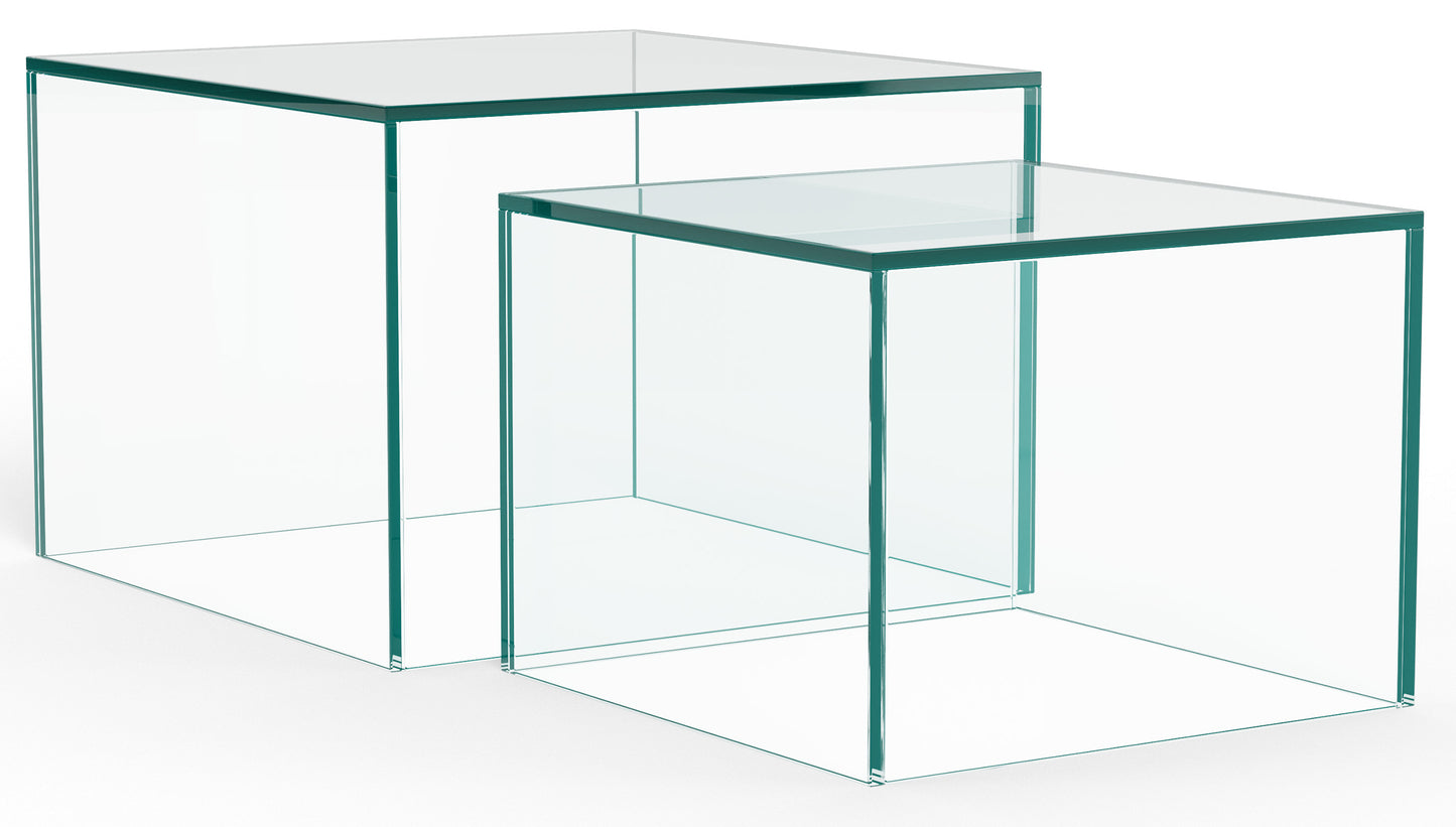 Kafijas galds Glopi 50/50/35 cm Caurspīdīgs - N1 Home