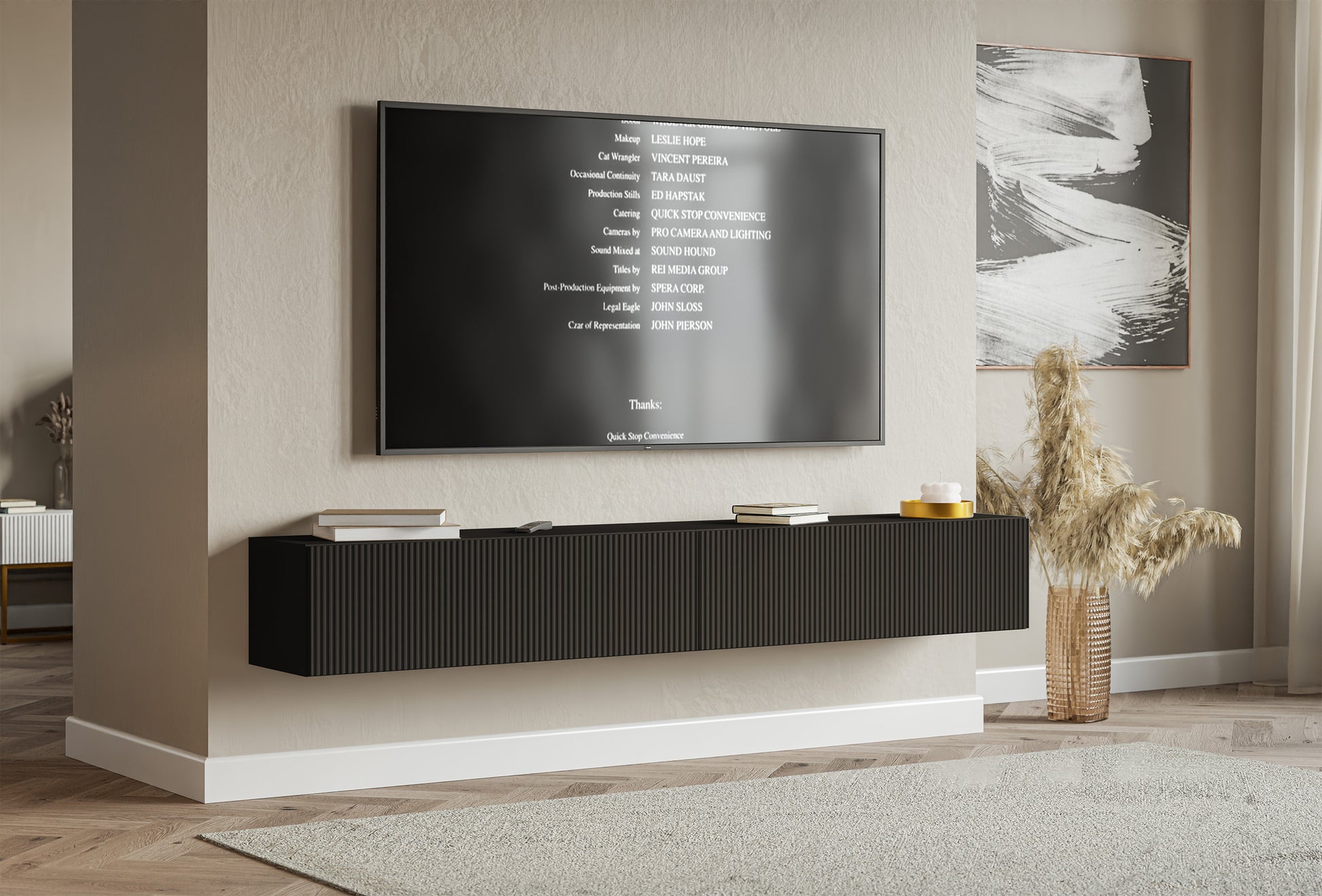 TV skapis Velda 201/28/31 cm melns - N1 Home