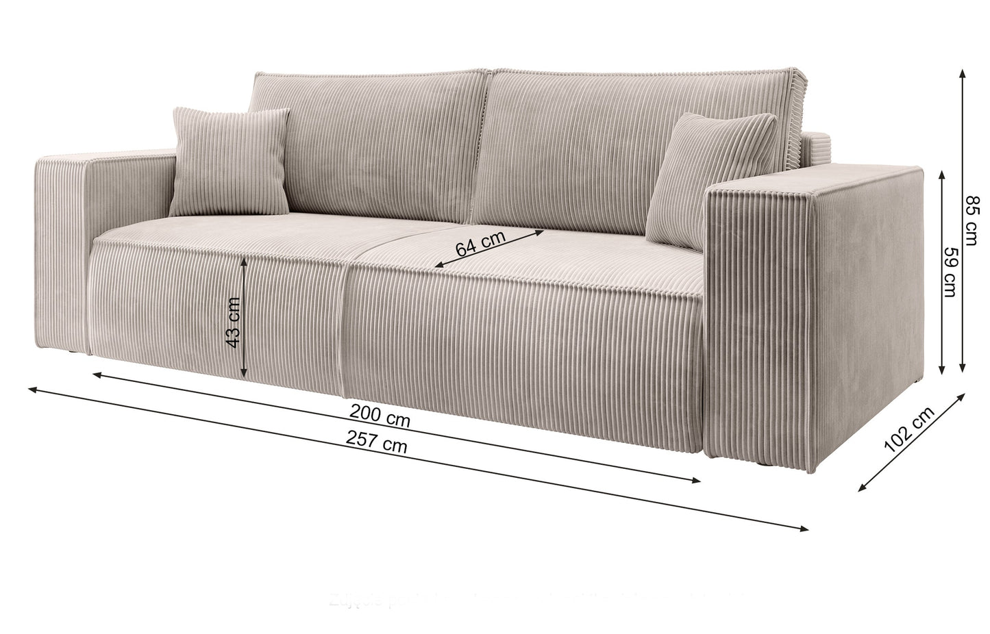 Dīvāns Fireza 275/102/85 cm Poso 06 - N1 Home