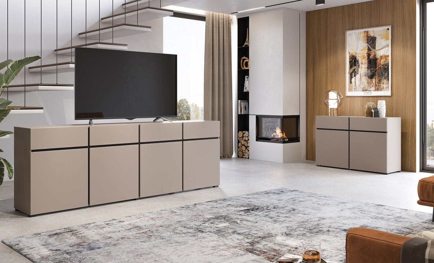 Kumode Kruzat 224/78/40 cm bēšs