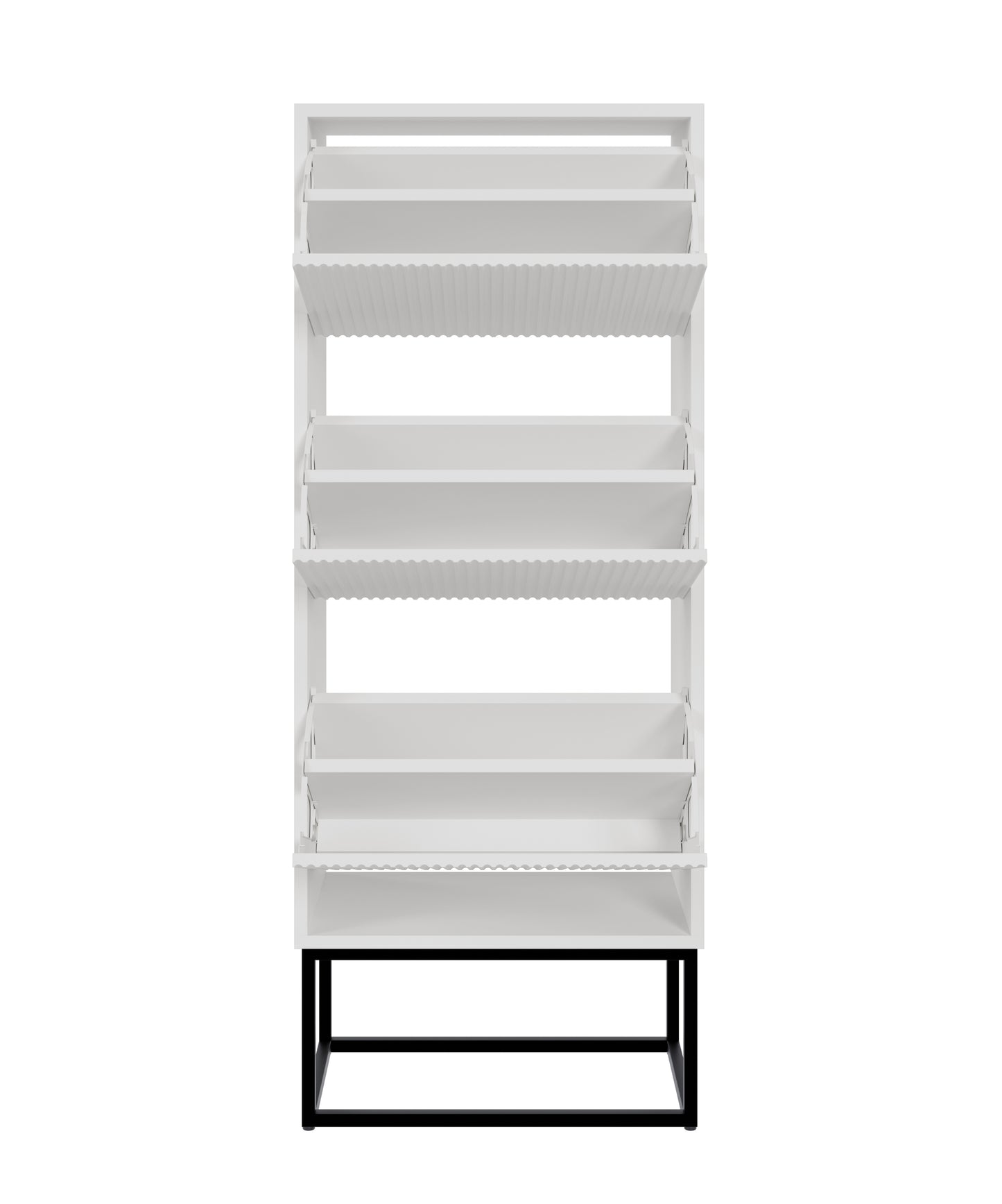 Apavu skapis Velda 50/30/125 cm balts/melns