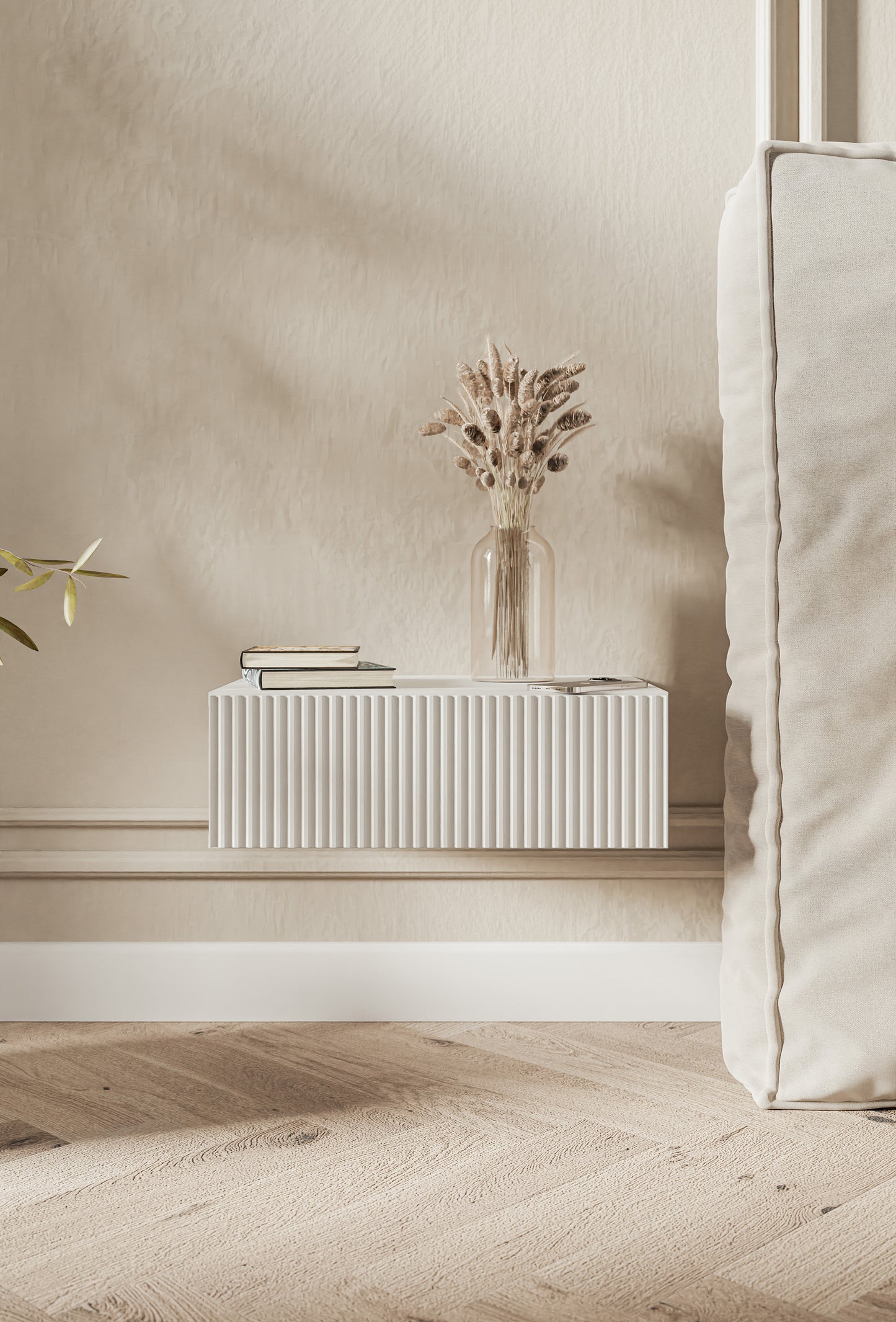 Naktsskapis Velda 50/17/35 cm balts - N1 Home