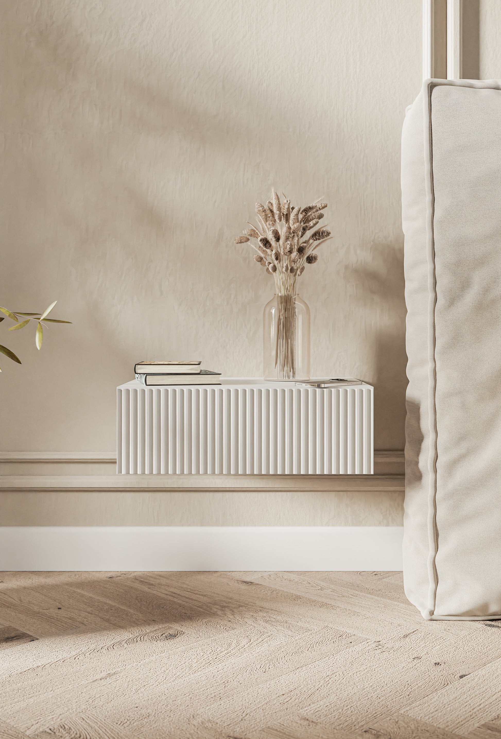 Naktsskapis Velda 50/17/35 cm balts - N1 Home