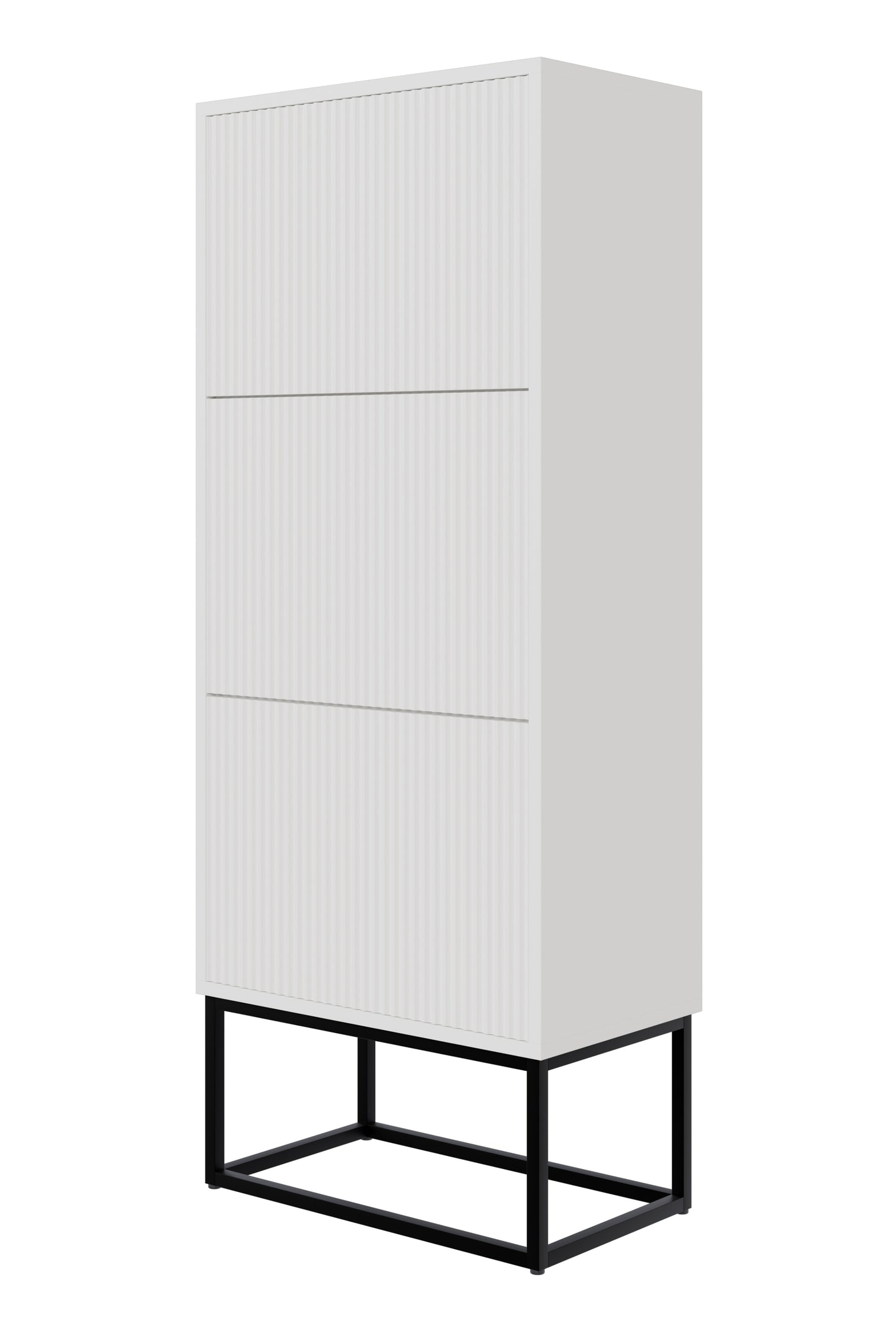 Apavu skapis Velda 50/30/125 cm balts/melns