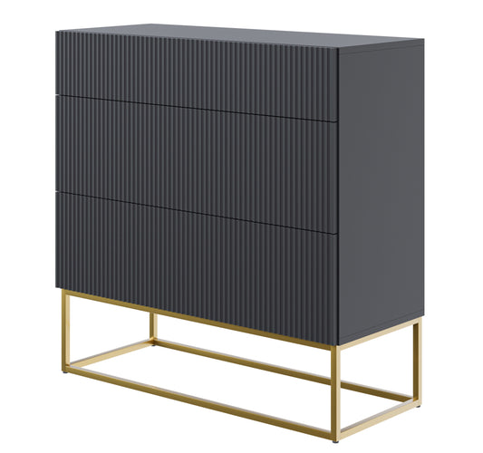 Kumode Velda 90/90/38 cm melns/zelts - N1 Home