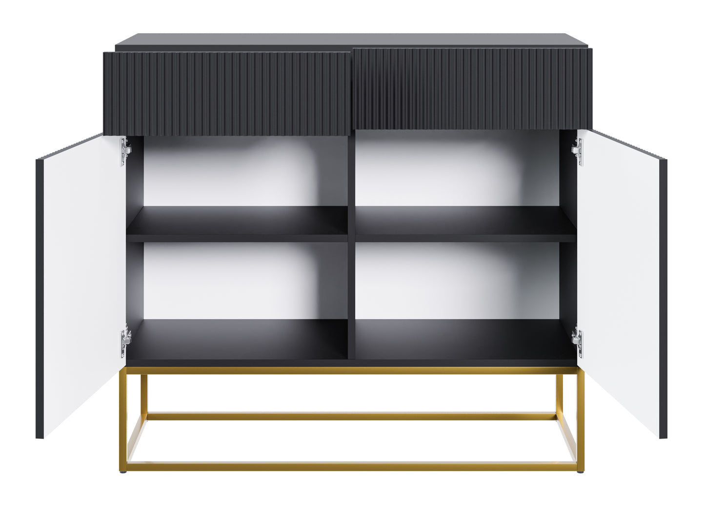 Kumode Velda  100/90/38 cm melns/zelts - N1 Home