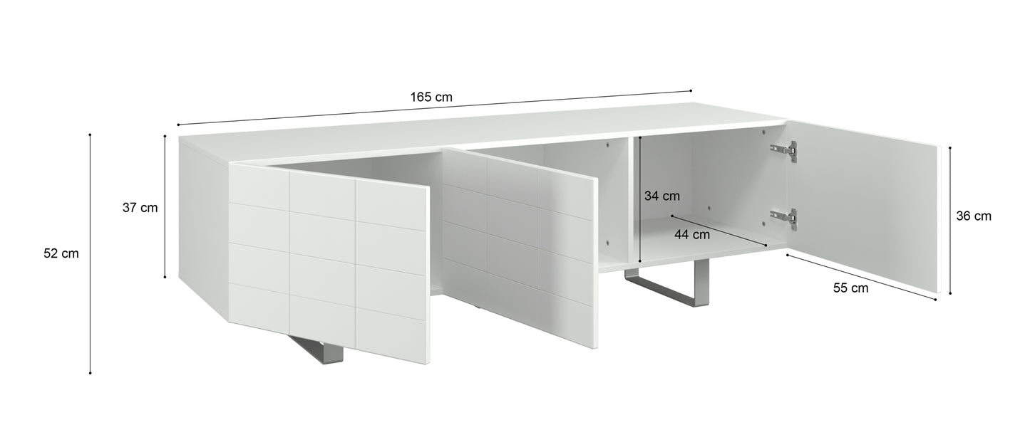 TV skapis Gontal 165/52/45 cm pelēks/balts