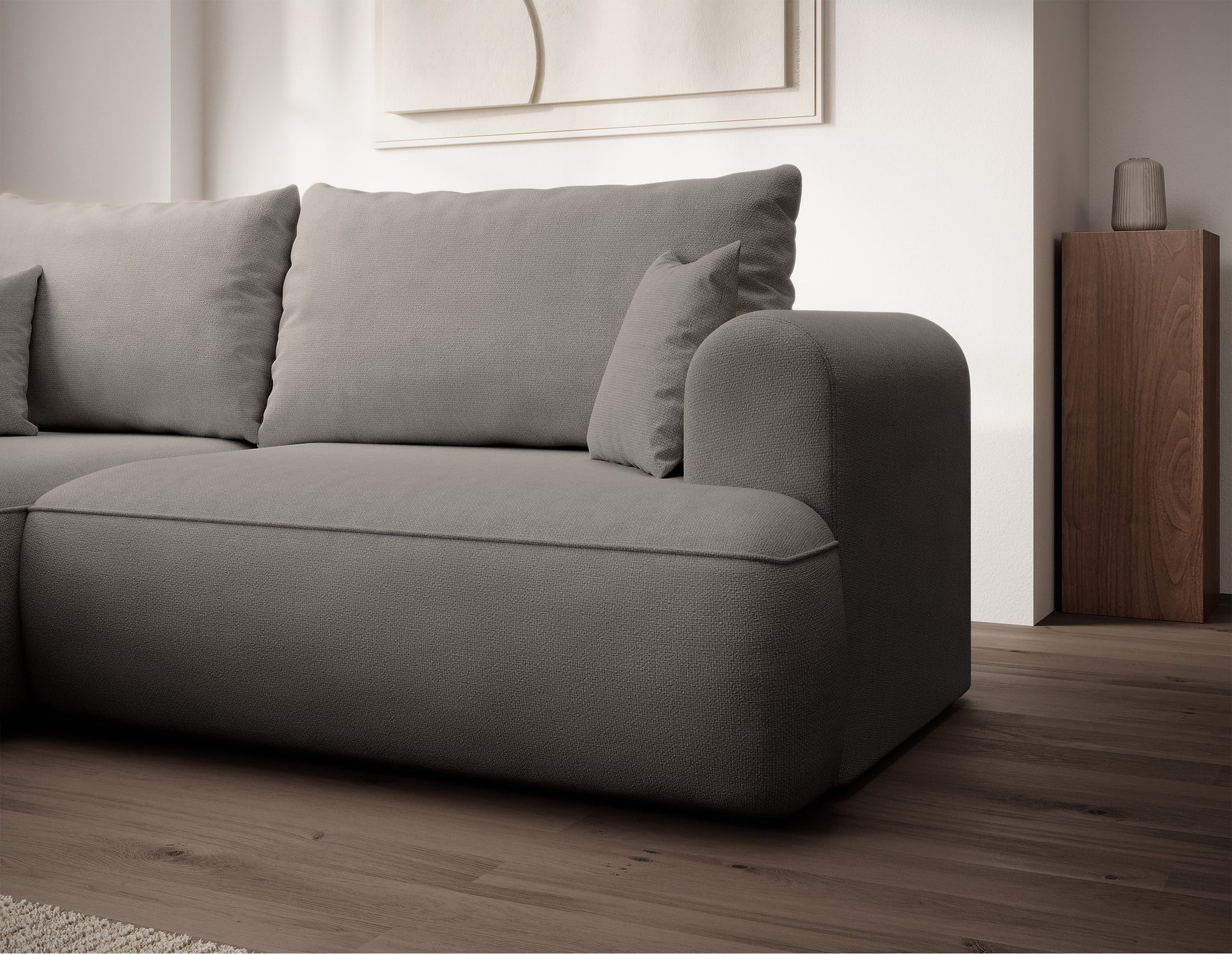 Dīvāns Ovors mini 239/93/156 cm Storm 09 - N1 Home