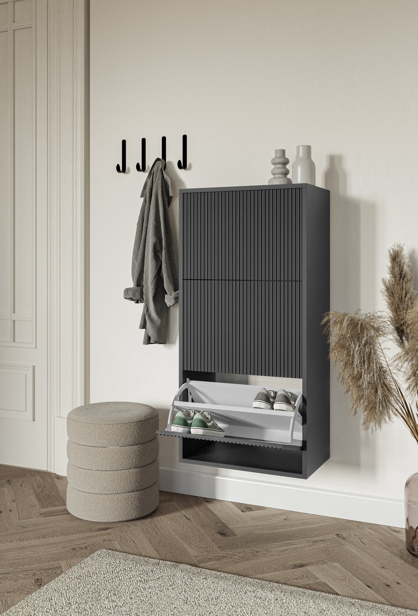 Apavu skapis Velda 50/30/103 cm melns