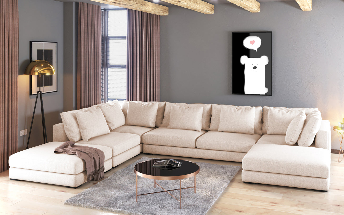 Dīvāna Milia U 87/429/307 cm Storm 02 - N1 Home