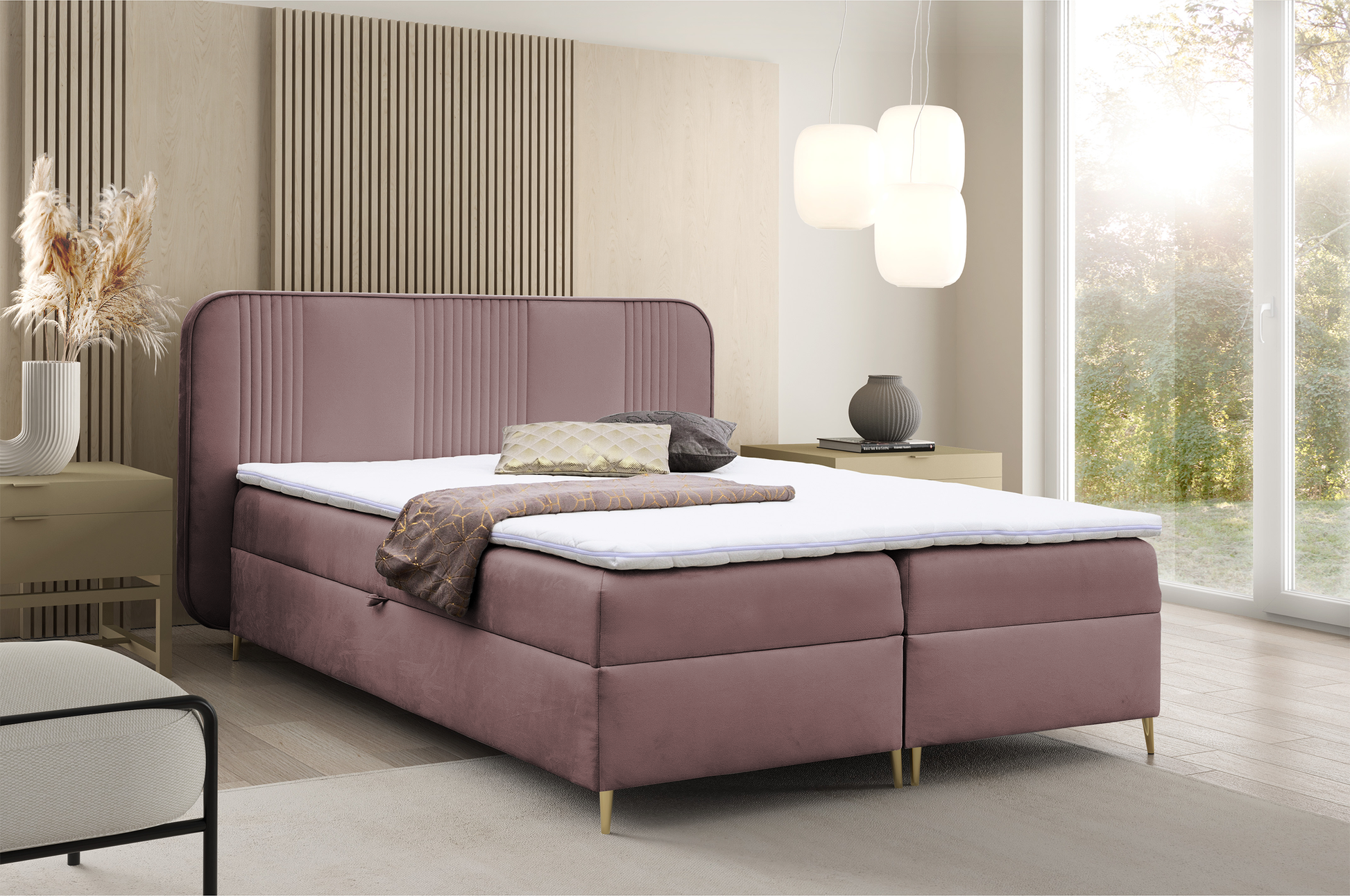 Kontinentālā gulta Clarens 140/160/180x200 cm Magic Velvet 2263 - N1 Home