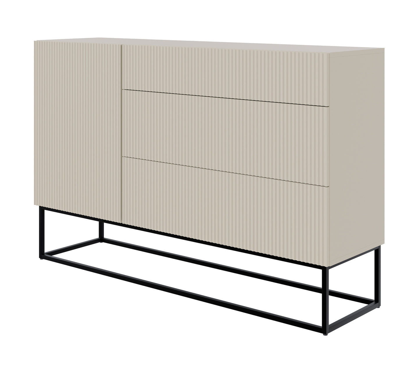 Kumode Velda 140/90/38 cm bēšs/melns - N1 Home