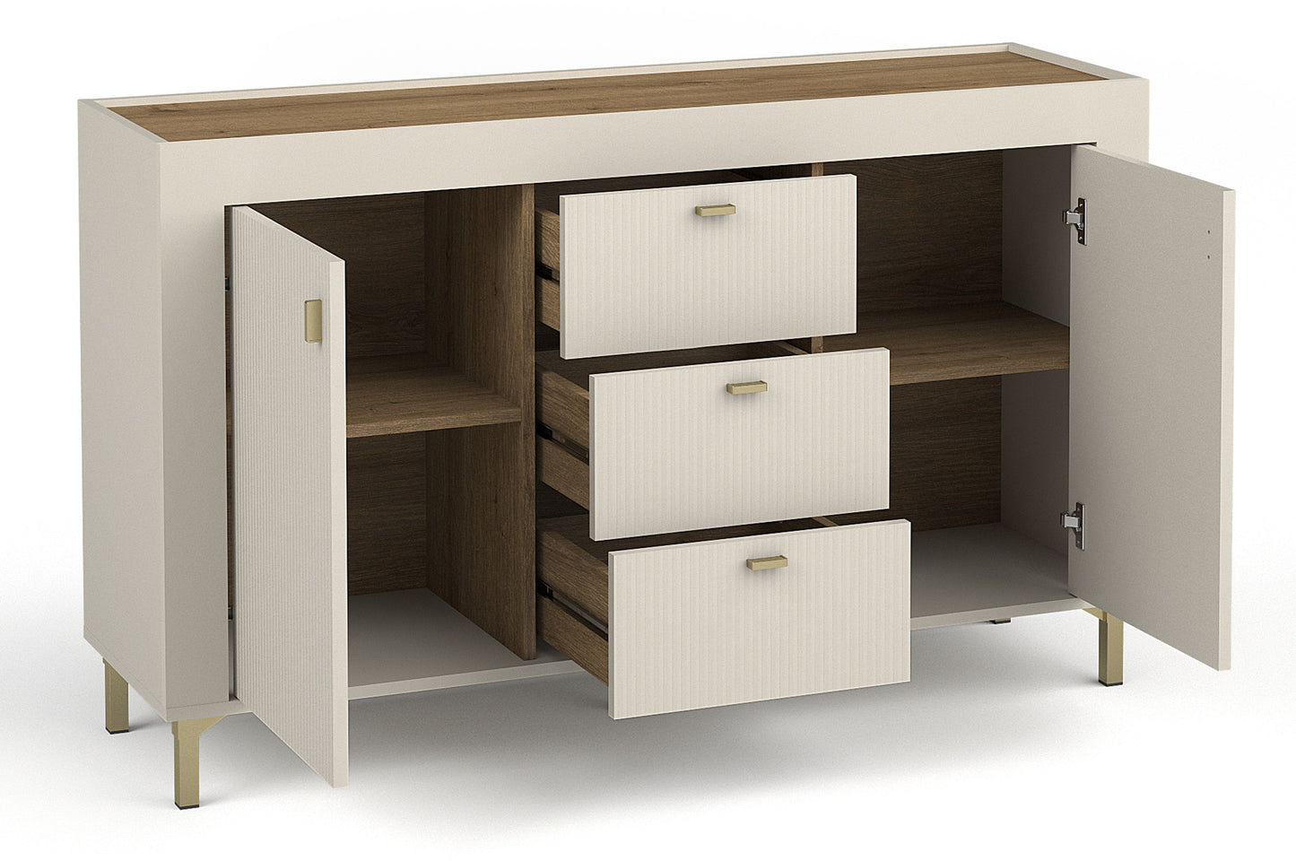 Kumode Lamos 130/77/38 cm bēšs/zelts