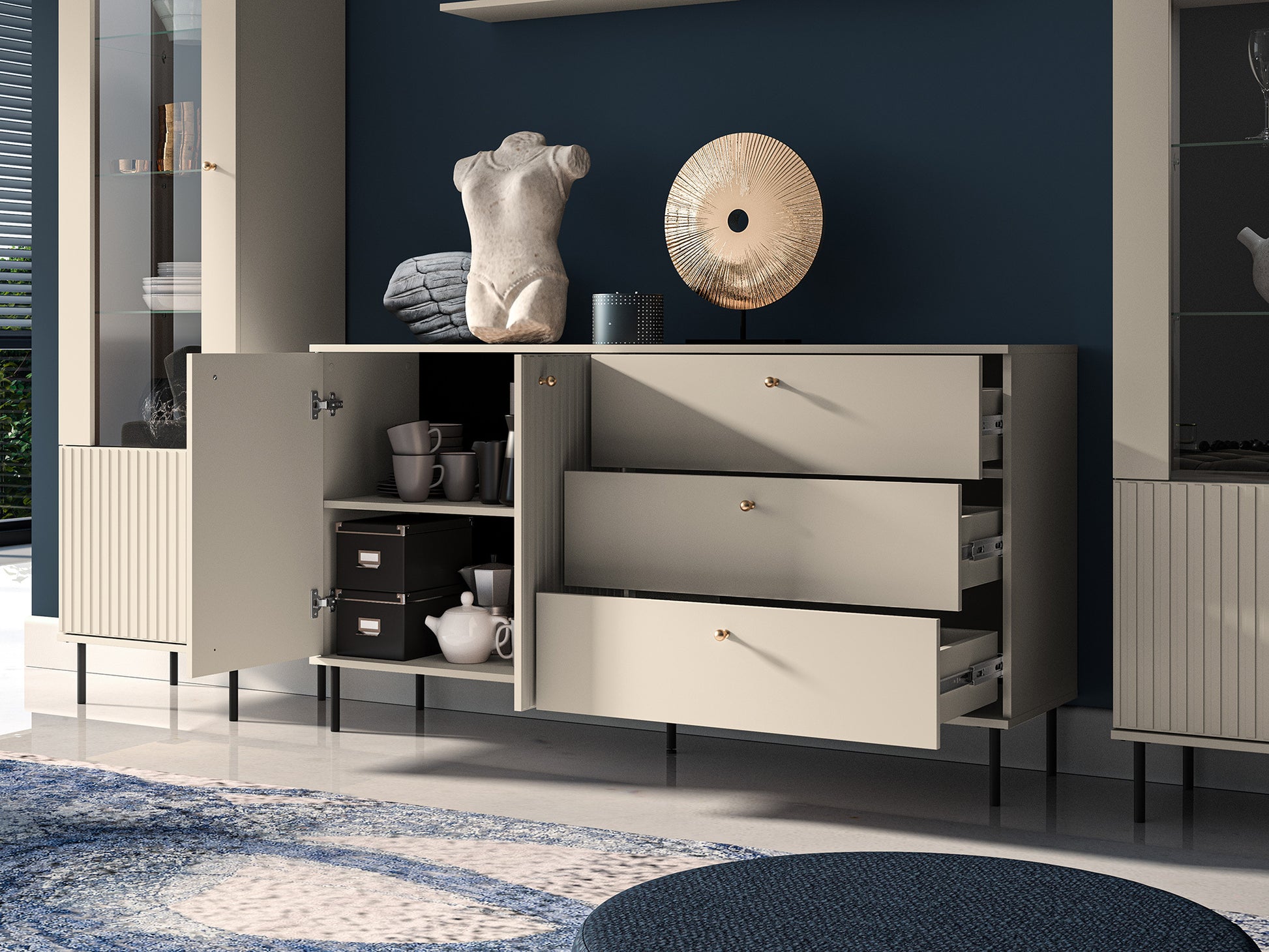 Kumode Galeto 85/160/40 cm bēšs - N1 Home