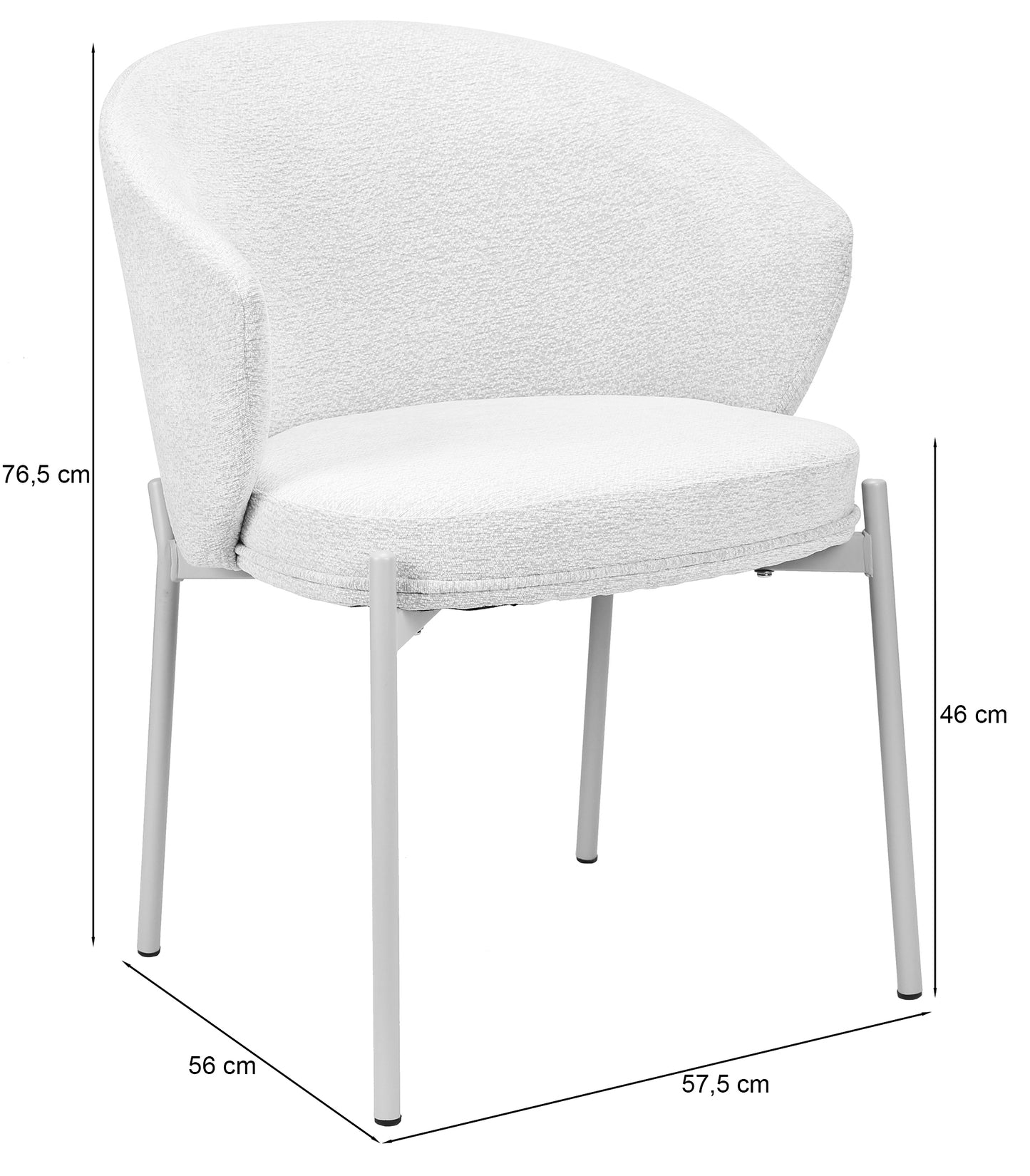 Krēsls Atisy 76.5/56/46 cm gaiši pelēks - N1 Home