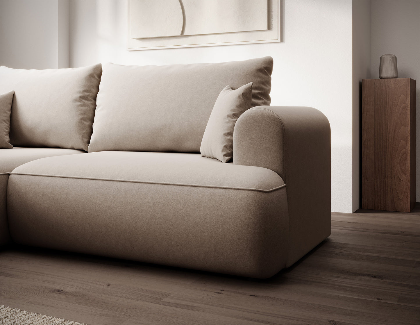 Dīvāns Ovors mini 238/93/156 cm Castel 15 - N1 Home