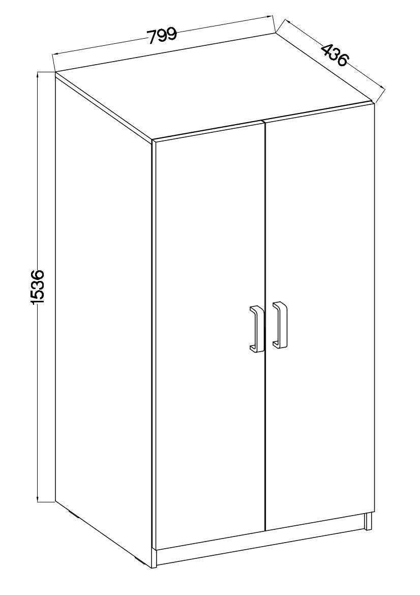 Biroja skapis Stun 154/80/44 cm pelēks - N1 Home