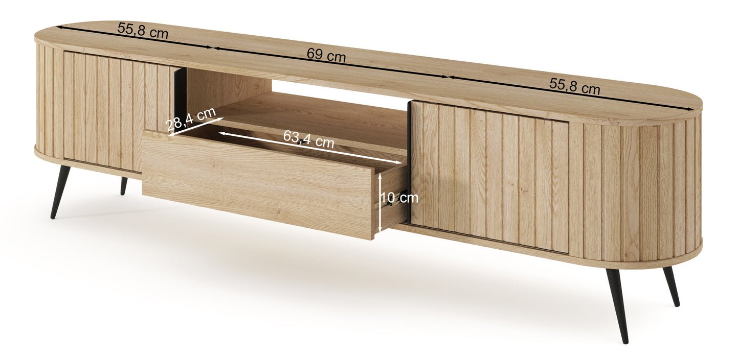 TV skapis Lavas 51/196/40 cm Kremonas ozols