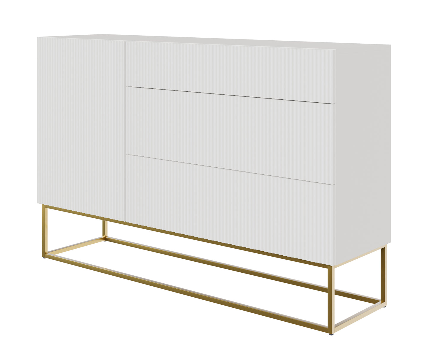 Kumode Velda 140/90/38 cm balts/zelts - N1 Home