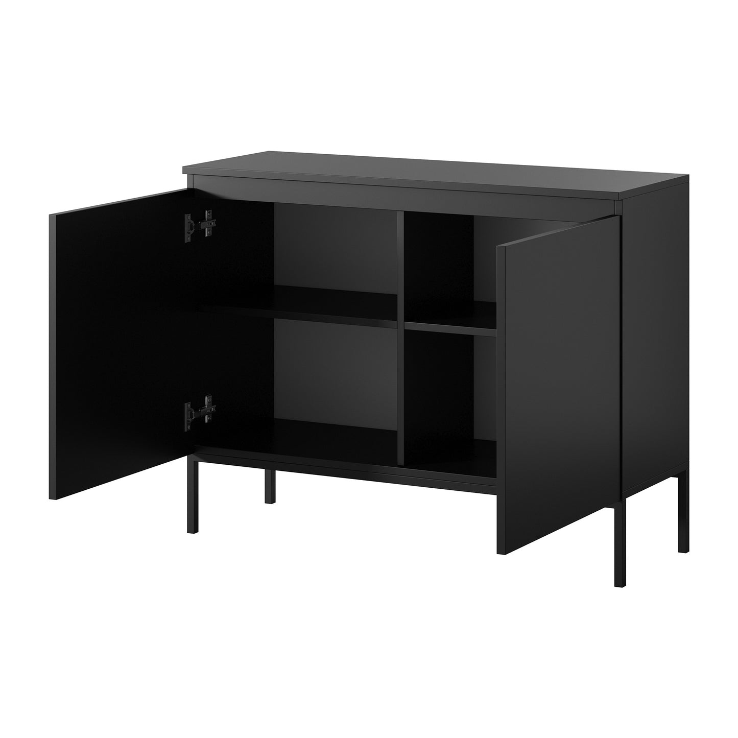 Kumode Bommo 100/77/35 cm melns/melns