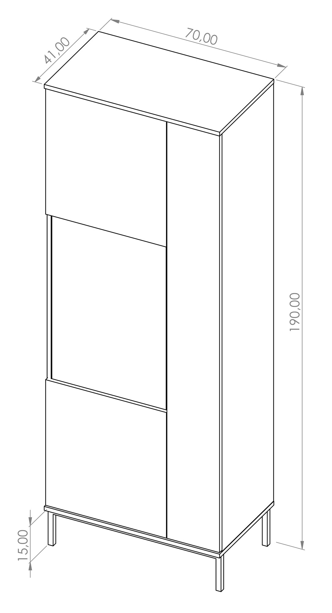 Vitīnas skapis Polka 190/70/41 cm balts - N1 Home