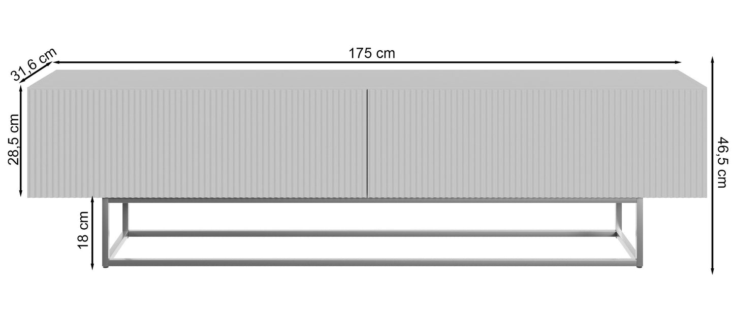 TV skapis Velda 175/46/31 cm melns/melns
