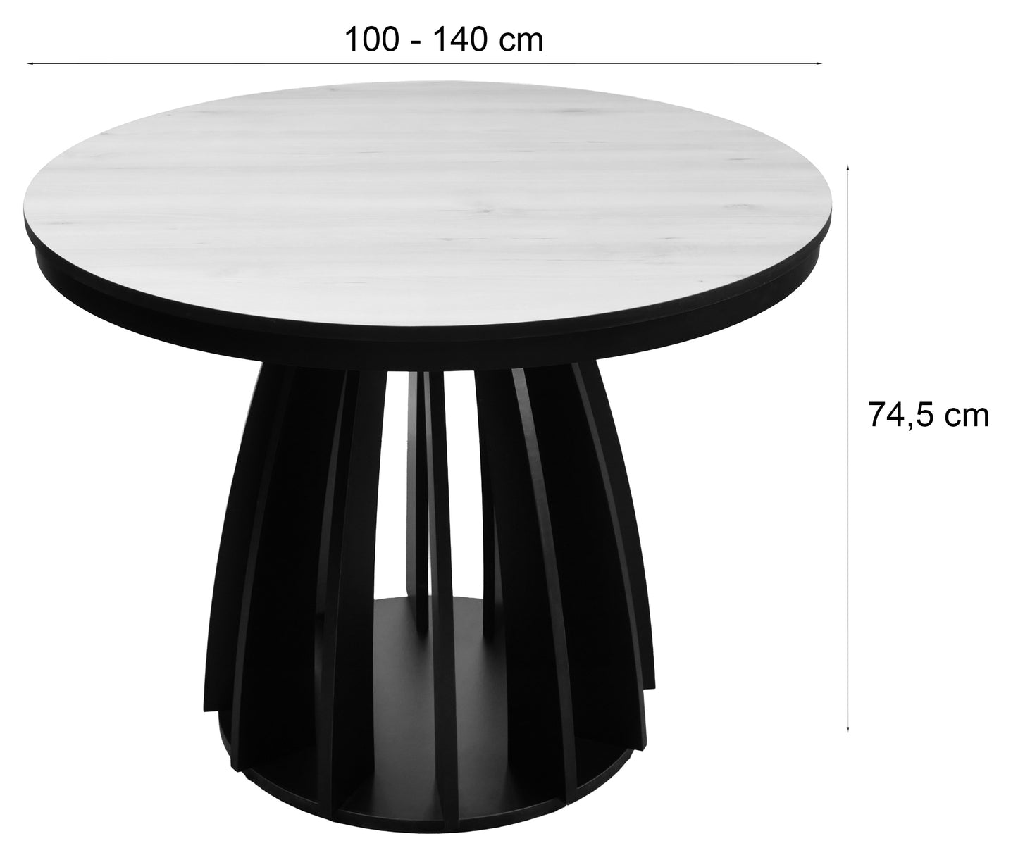 Galds Disifa 74/100-140 cm melns - N1 Home