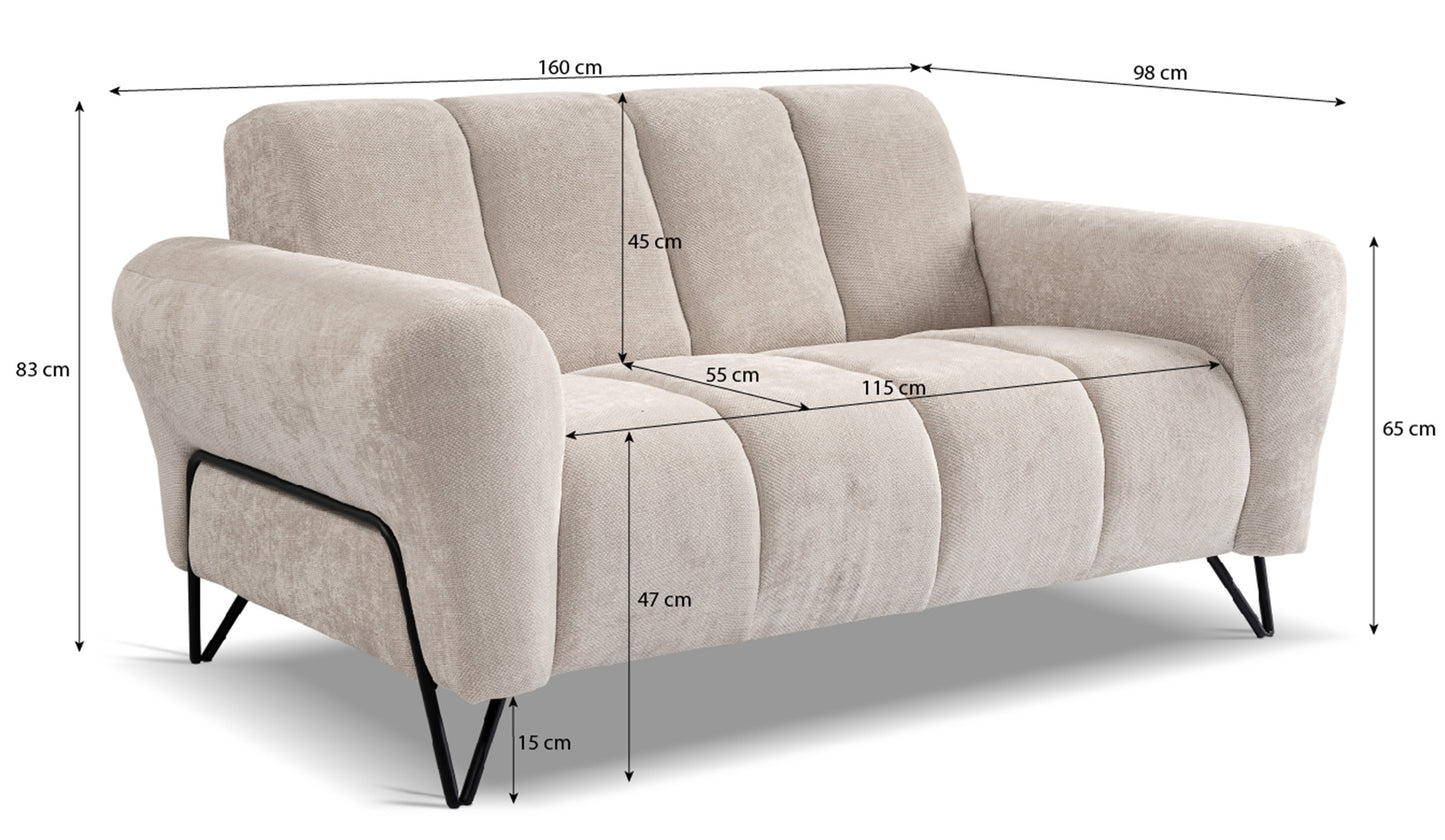 Dīvāns Volio 83/160/98 cm Storm 85 - N1 Home