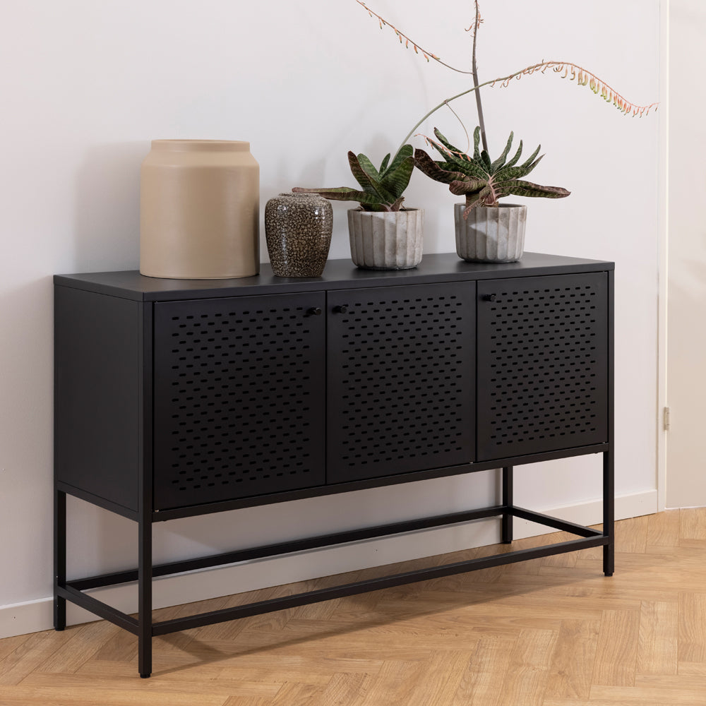 Metāla kumode Ronda 125/75/40 cm melns