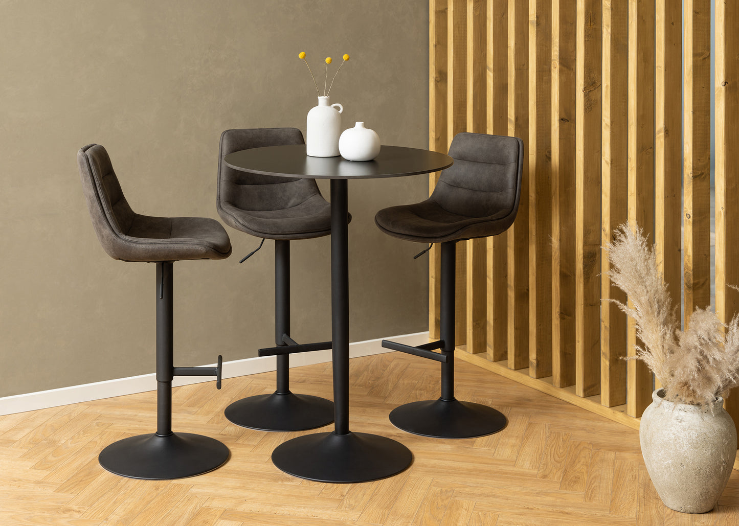 Bāra galds Roši 80/80/105 cm melns - N1 Home