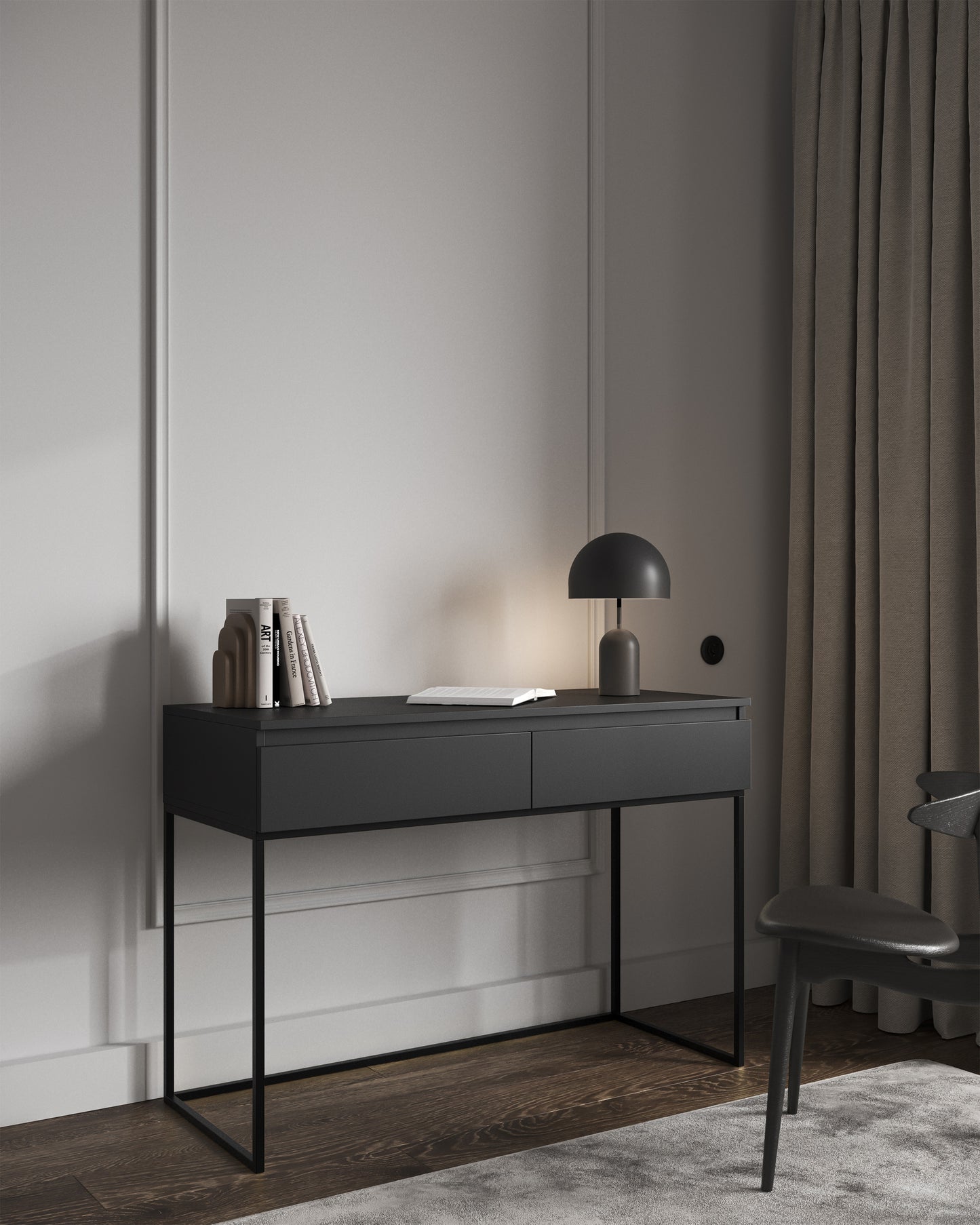 Konsole Bommo 120/80/50 cm melns/melns