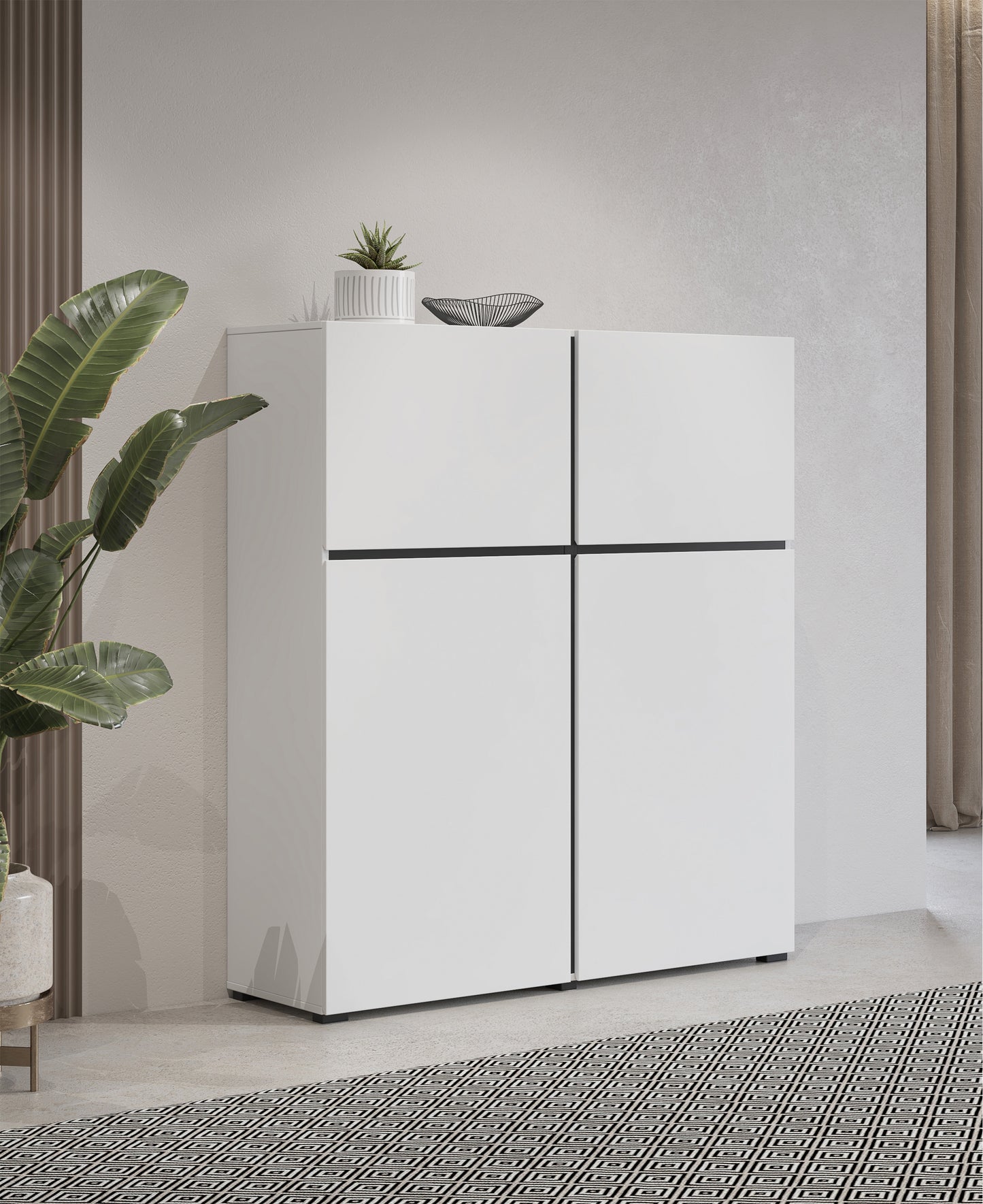 Kumode Kruzat 119/139/40 cm balts