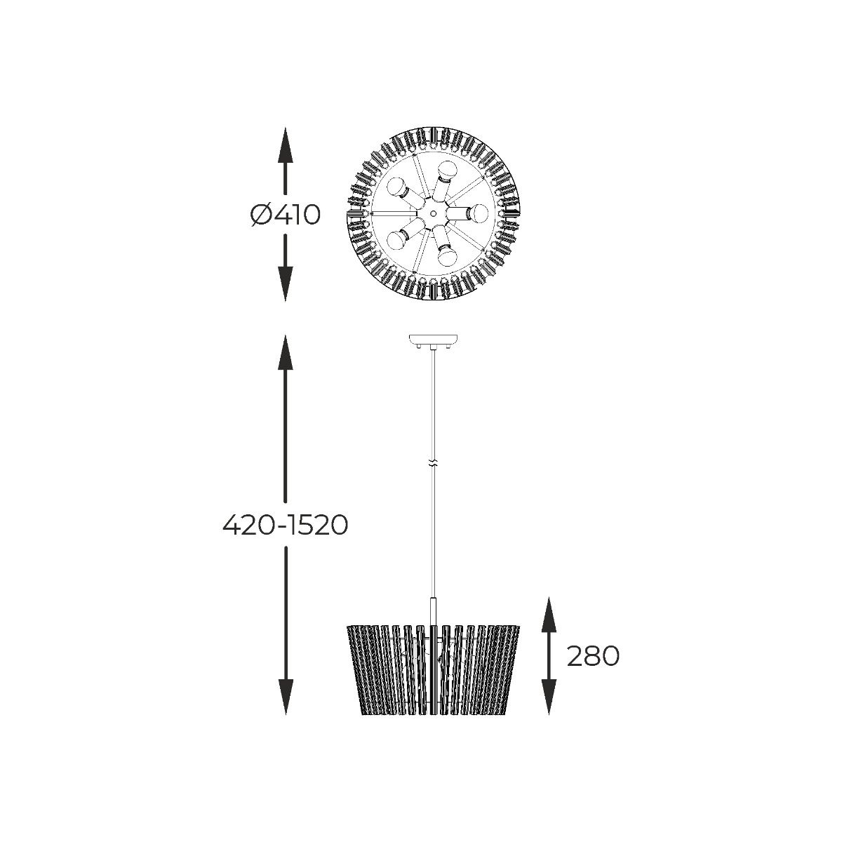 Piekaramā lampa Bahram 42/41/41 cm zelts
