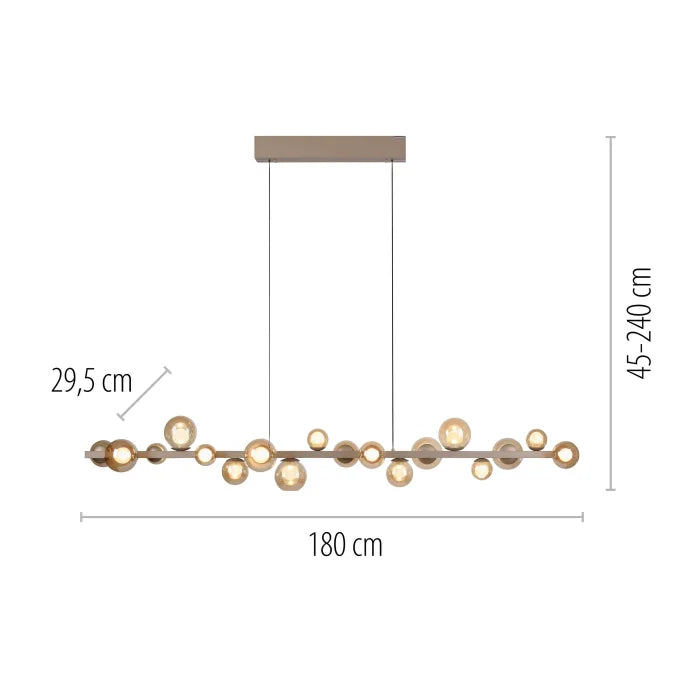 Piekaramā lampa PURE E-Popup 29/240/180 cm bronza