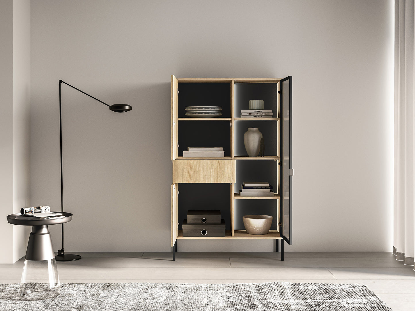 Skapis Baree 92/150/40 cm Lindberg ozols