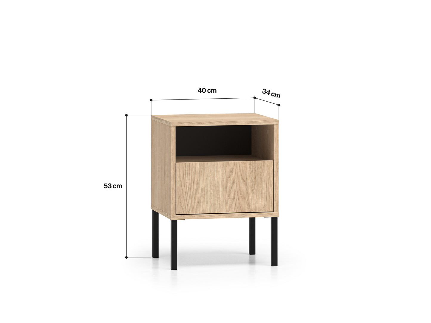 Naktsskapis Baree 40/53/34 cm Lindberg ozols - N1 Home
