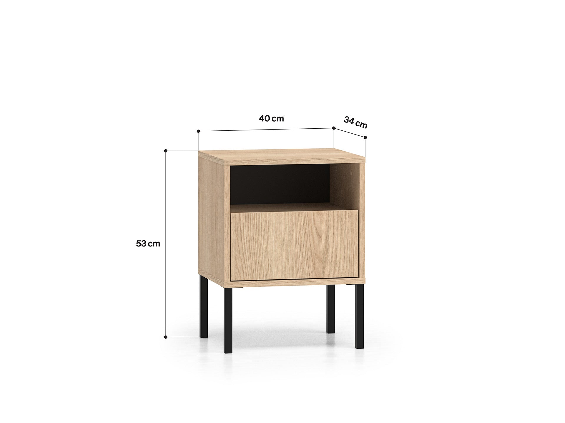 Naktsskapis Baree 40/53/34 cm Lindberg ozols - N1 Home