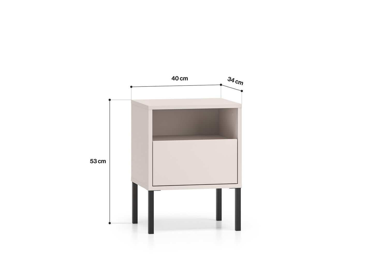 Naktsskapis Baree 40/53/34 cm kašmirs - N1 Home