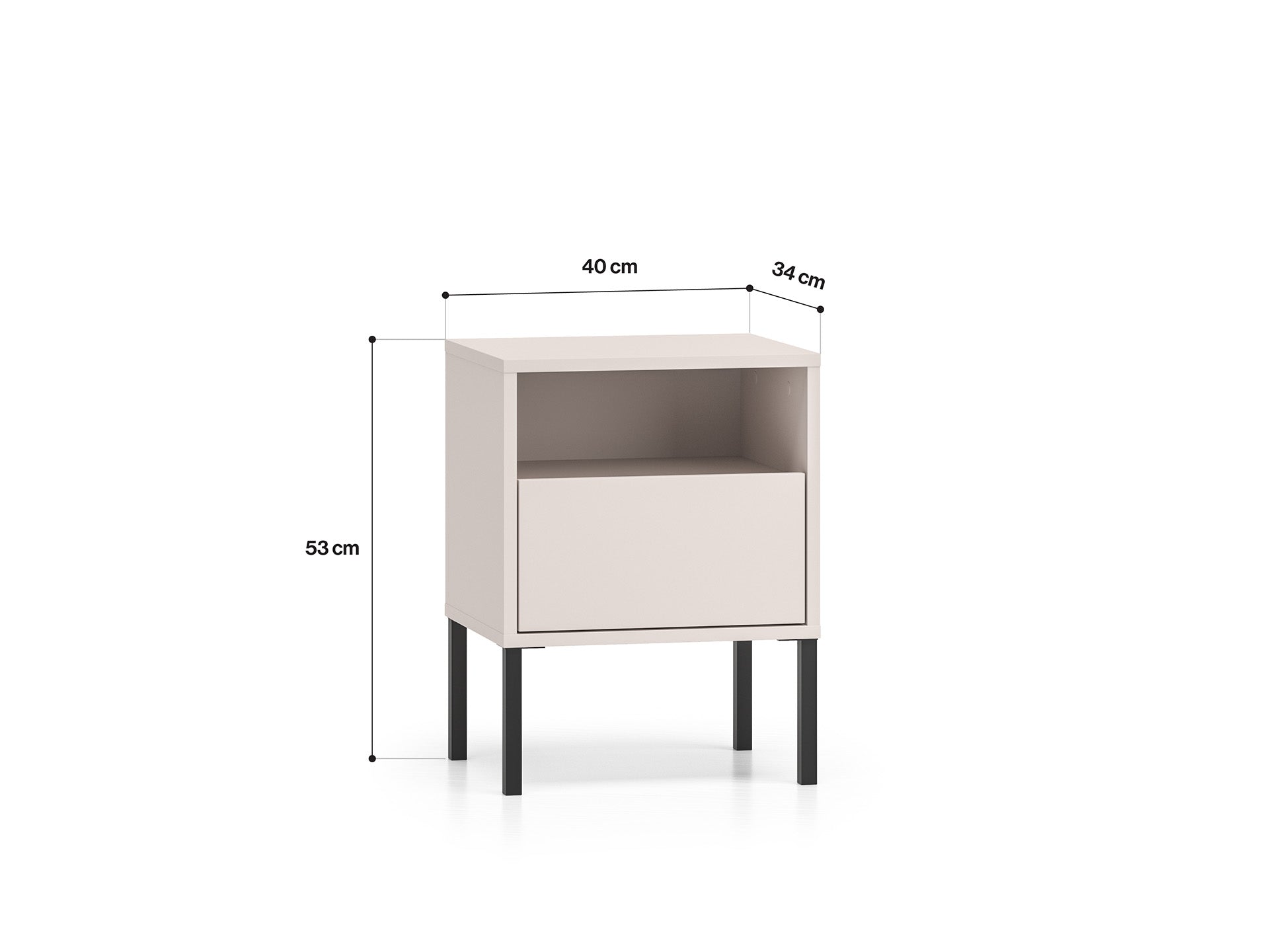 Naktsskapis Baree 40/53/34 cm kašmirs - N1 Home
