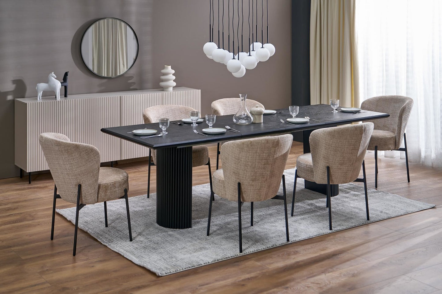 Galds Boler 160/90/78 cm melns - N1 Home