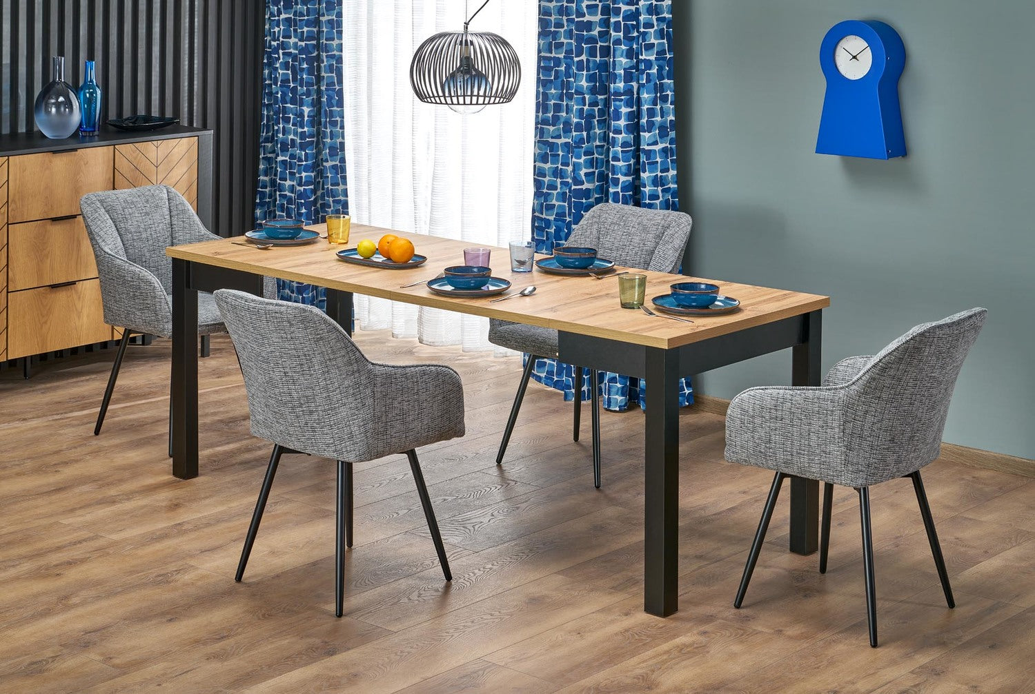 Galds Kubi 80/80/76 cm amatniecisks ozols/melns - N1 Home