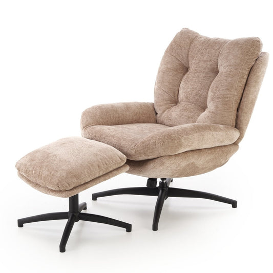 Krēsls ar kāju balstu Peso 76/92/96/48 cm bēšš - N1 Home