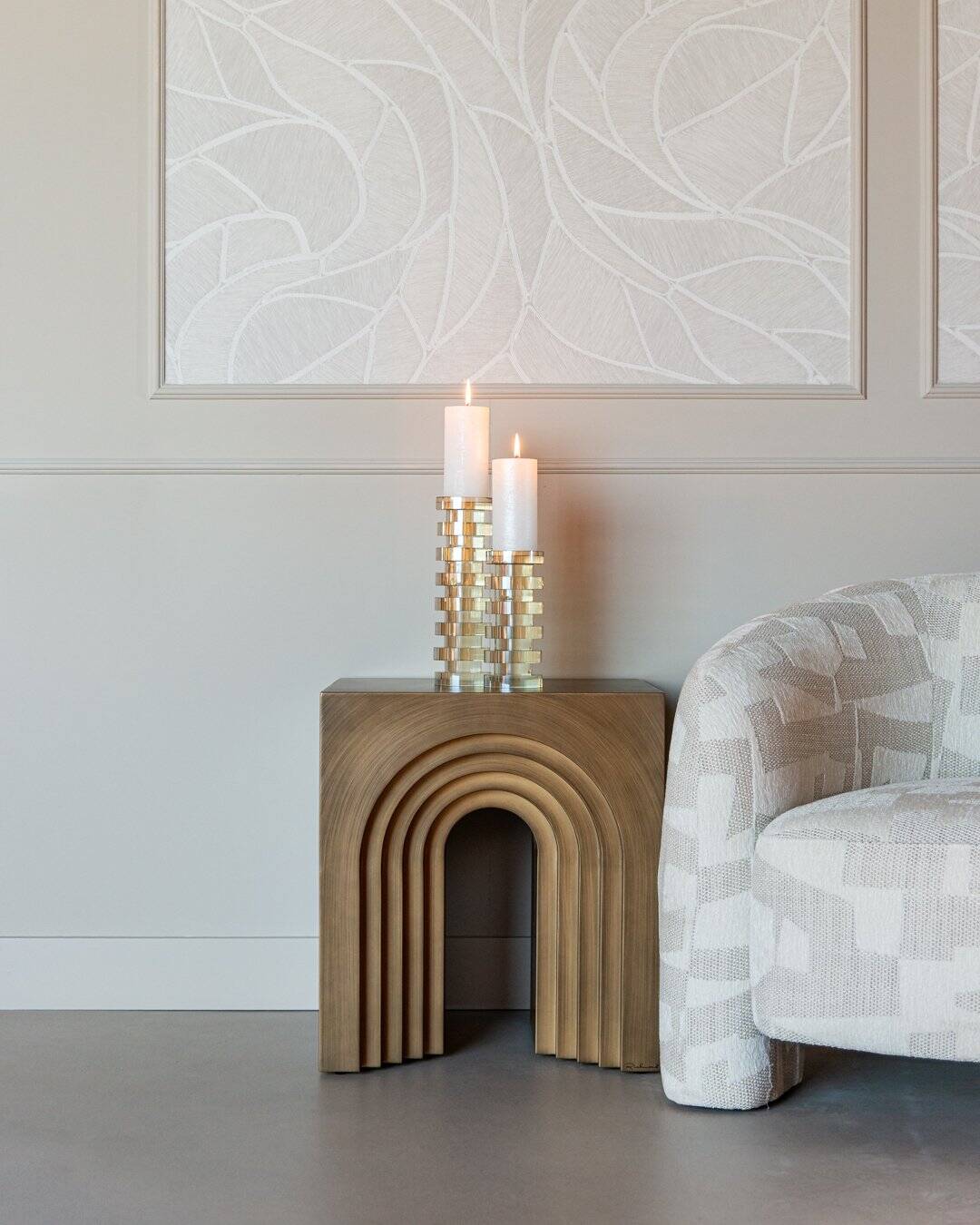 Kafijas galds Vevey Richmond Interiors 50/55/50 cm brushed gold